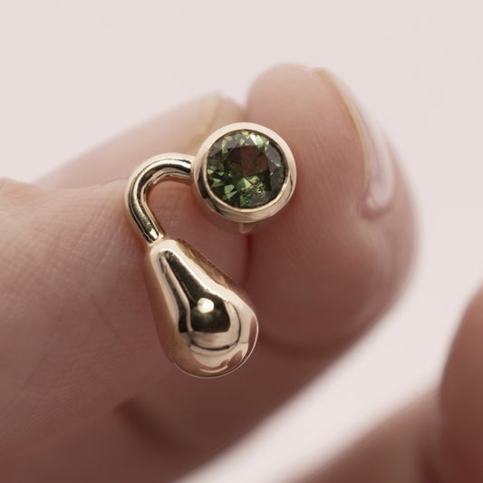 EARRINGS WITH PALE GREEN SAPPHIRES