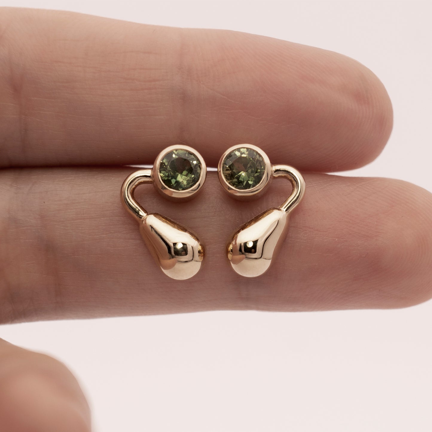 EARRINGS WITH PALE GREEN SAPPHIRES