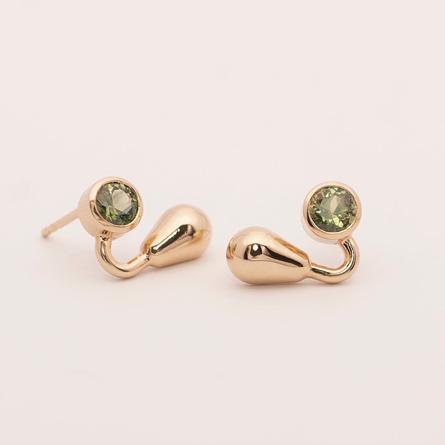 EARRINGS WITH PALE GREEN SAPPHIRES